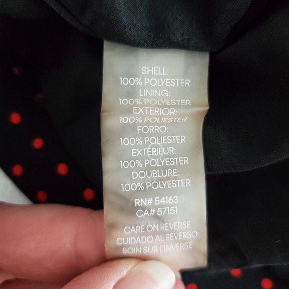 Karl Lagerfeld Womens Black Red Polka Dot Heart Print Dress Size 4 3/4 Sleeve - Picture 7 of 12